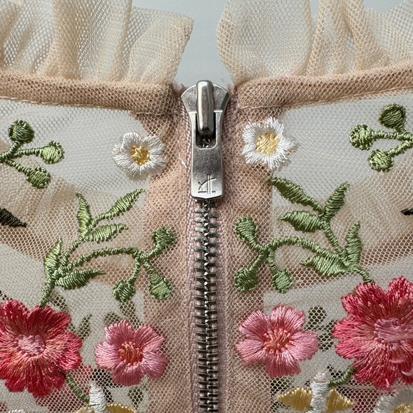 Needle & Thread Lattice Rose Mini Dress In Blush, Size‎ 4 - Picture 10 of 12